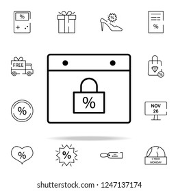 cyber Monday in browser icon. cyber monday icons universal set for web and mobile