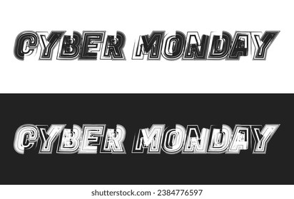 Cyber monday brush vector text