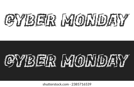 Cyber monday brush vector text