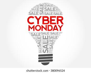 Cyber Monday bulb word cloud, business concept background - Powered by Shutterstock - Get 15% off with code: PIKWIZARD15