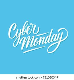 Cyber Monday calligraphic lettering text design. Creative typography for business, commerce, promotion and advertising. Vector illustration.