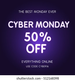 Cyber monday concept design for banner, flyer and advertisement