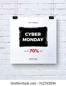 Cyber monday concept design for banner, flyer and advertisement