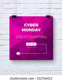 Cyber monday concept design for banner, flyer and advertisement