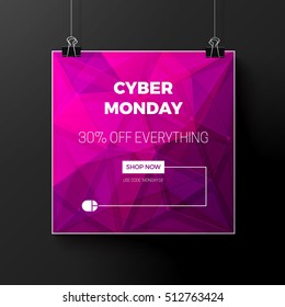 Cyber monday concept design for banner, flyer and advertisement