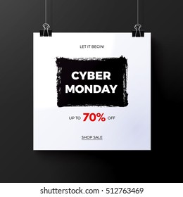 Cyber monday concept design for banner, flyer and advertisement