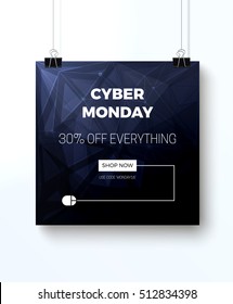 Cyber monday concept design for banner, flyer and advertisement