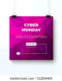 Cyber monday concept design for banner, flyer and advertisement