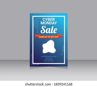Cyber monday concept design for flyer, banner and advertisement, Vector Illustration of Shop Promotion.