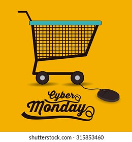 Cyber Monday concept with ecommerce icons design, vector illustration eps 10