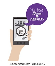 Cyber Monday concept with ecommerce icons design, vector illustration eps 10
