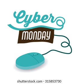 Cyber Monday-Konzept mit Design der E-Commerce-Symbole, Vektorgrafik eps10