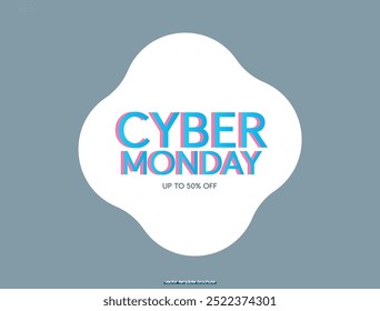 Conceito Cyber Monday com fundo de design plano. Ilustração vetorial