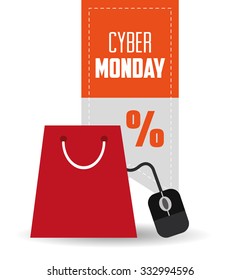 Cyber monday concept with sale icons design, vector illustration 10 eps graphic.