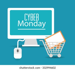 Cyber monday concept with sale icons design, vector illustration 10 eps graphic.