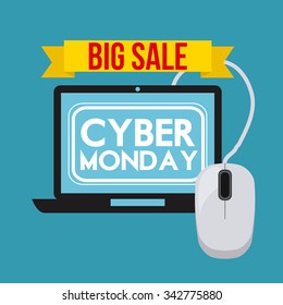 Cyber Monday concept with sale icons design, vector illustration 10 eps graphic