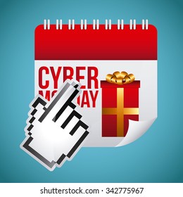Cyber Monday concept with sale icons design, vector illustration 10 eps graphic