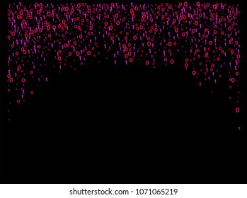 Cyber Monday Confetti. Computer Technology Futuristic Background. Falling Down binary circuit. Female Programmers Pink Cyber Monday Confetti. Virtual Reality, Digital Database, Big Data Global Network