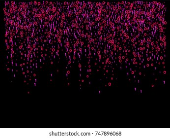 Cyber Monday Confetti. Computer Technology Futuristic Background. Falling Down binary circuit. Female Programmers Pink Cyber Monday Confetti. Virtual Reality, Digital Database, Big Data Global Network