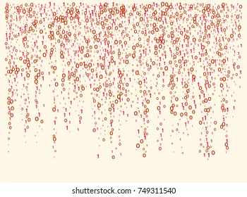 Cyber Monday Confetti. Computer Technology Futuristic Background. Virtual Reality, Digital Database, Big Data Global Network. Falling Down Binary Circuit. Female Programmers Pink Cyber Monday Confetti