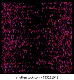 Cyber Monday Confetti. Computer Technology Futuristic Background. Falling Down binary circuit. Female Programmers Pink Cyber Monday Confetti. Virtual Reality, Digital Database, Big Data Global Network