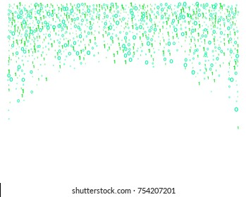Cyber Monday Confetti. Computer Technology Futuristic Background. Falling Down binary circuit. Electronic Devices, Gadgets, Internet Networking Technological Background. Cyber Monday Confetti in Green