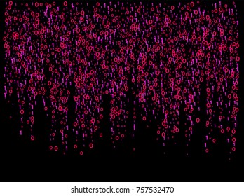 Cyber Monday Confetti. Computer Technology Futuristic Background. Falling Down binary circuit. Female Programmers Pink Cyber Monday Confetti. Virtual Reality, Digital Database, Big Data Global Network