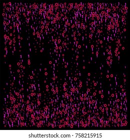 Cyber Monday Confetti. Computer Technology Futuristic Background. Falling Down binary circuit. Female Programmers Pink Cyber Monday Confetti. Virtual Reality, Digital Database, Big Data Global Network