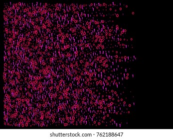 Cyber Monday Confetti. Computer Technology Futuristic Background. Falling Down binary circuit. Female Programmers Pink Cyber Monday Confetti. Virtual Reality, Digital Database, Big Data Global Network