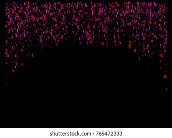 Cyber Monday Confetti. Computer Technology Futuristic Background. Falling Down binary circuit. Female Programmers Pink Cyber Monday Confetti. Virtual Reality, Digital Database, Big Data Global Network