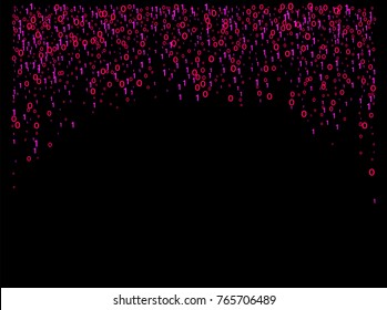 Cyber Monday Confetti. Computer Technology Futuristic Background. Falling Down binary circuit. Female Programmers Pink Cyber Monday Confetti. Virtual Reality, Digital Database, Big Data Global Network