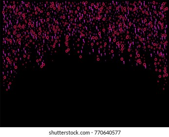 Cyber Monday Confetti. Computer Technology Futuristic Background. Falling Down binary circuit. Female Programmers Pink Cyber Monday Confetti. Virtual Reality, Digital Database, Big Data Global Network