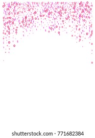 Cyber Monday Confetti. Computer Technology Futuristic Background. Virtual Reality, Digital Database, Big Data Global Network. Falling Down Binary Circuit. Female Programmers Pink Cyber Monday Confetti