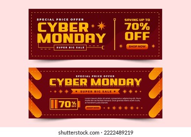 Cyber Monday cover ads banner design template easy to customize simple and elegant design