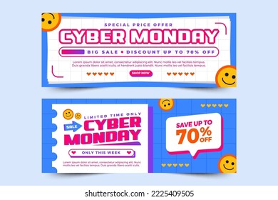 Cyber Monday cover banner design template easy to customize simple and elegant design