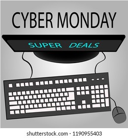 cyber monday deals design, vector illustration graphic, eps10