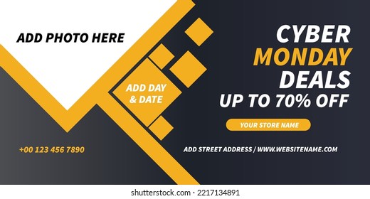 cyber Monday deals web banner flyer or social media post design