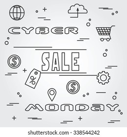 Cyber monday design. Vector illustration.