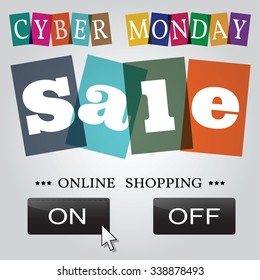 Cyber monday design. Vector illustration.
