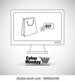 Cyber Monday design, vector illustration