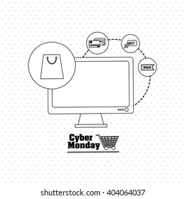 Cyber Monday design, vector illustration