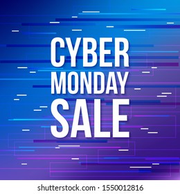 Cyber Monday discount sale banner. Vector illustration