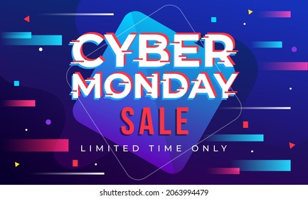 cyber monday  discount sale banner abstract geometric background