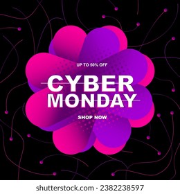 Cyber Monday discount sale banner promotion vector illustration background template design