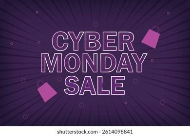 Cyber Monday discount sale banner abstract geometric background