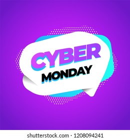 Cyber Monday discount sale concept. Inscription design template. Cyber Monday banner. Vector illustration eps 10.