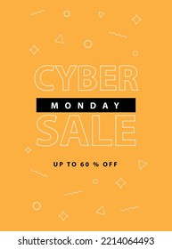 cyber Monday discount sale poster flyer or social media post design