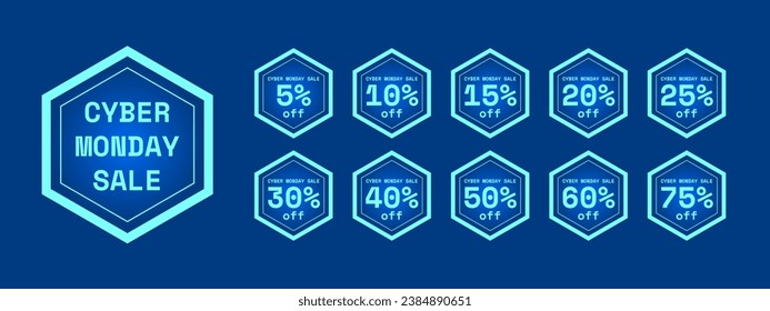 Cyber Monday Discount Sticker Tag Set