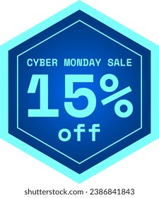 Cyber Monday Discount Sticker Tag - 15 Percent Discount