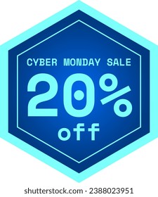 Cyber Monday Discount Sticker Tag - 20 Percent Discount